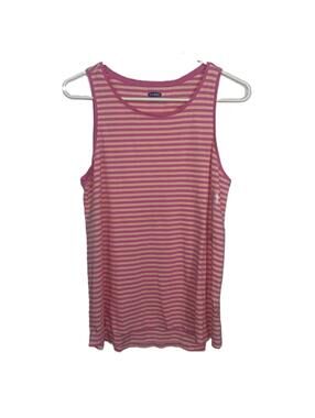 Old Navy Pink Stripe Tank Top Barbiecore Coastal Y2K Casual Summer Large